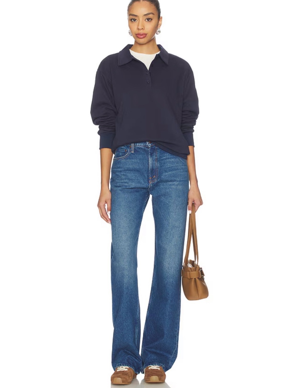 MOTHER SNACKS MIXER HEEL Women’s Classic Blue Straight Leg Jeans. - Picture 6 of 6